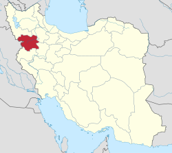 伊朗库尔德斯坦省行政区地图