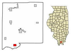 Location of Belknap in Johnson County, Illinois