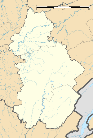 沙雷济耶在汝拉省的位置