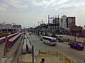 The end of the train tracks looking towards the station, predating physical interconnection with LRT Line 1