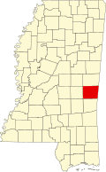 劳德代尔县在密西西比州的位置