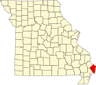 密西西比县在密苏里州的位置