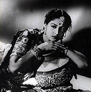 Kumari in a scene from the 1952 film Baiju Bawra.