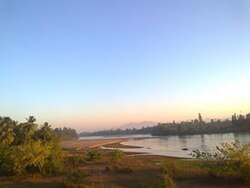 Nagavali River at Chinna Rajulagumada village of Vangara mandal