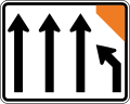 Lane management (four lanes, right lane merges)