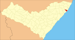 Location of São Miguel dos Milagres in Alagoas