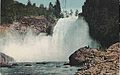 A 1910 hand color photo of Snoqualmie Falls.