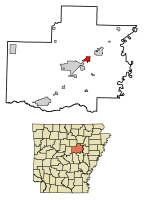 Location of Judsonia in White County, Arkansas.