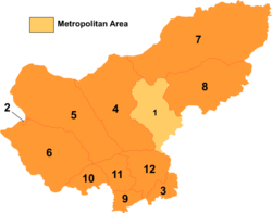 Divisions of Xilingol; Bordered Yellow Banner is 10 on this map