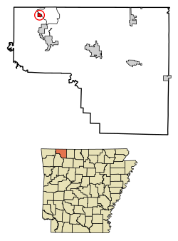Location of Beaver in Carroll County, Arkansas.