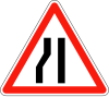 Road narrows on left