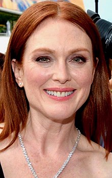 A headshot of Julianne Moore at the Cannes Film Festival in 2018