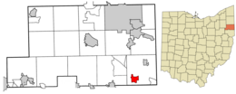 Location of New Springfield in Mahoning County and in the State of Ohio