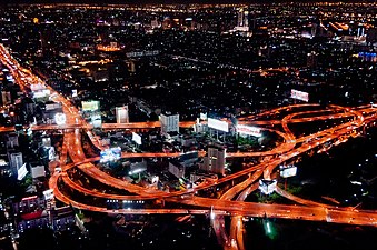 A motorway interchange in Makkasan, Bangkok