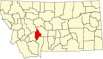 布罗德沃特县在蒙大拿州的位置