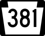 Pennsylvania Route 381 marker