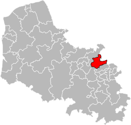 Location of Douvrin within the department