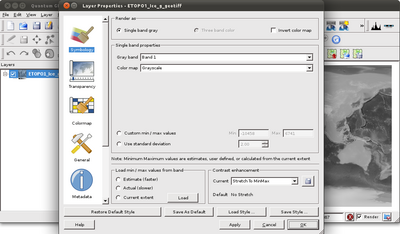 The default layer properties window.