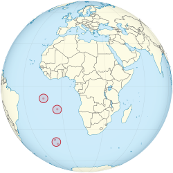 圣赫勒拿、阿森松和 特里斯坦-达库尼亚的位置