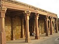 Colonnade inside Sultan Ghari has different sized bottom slabs of the octagonal