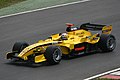 Tiago Monteiro driving the Jordan EJ15 at the 2005 Canadian Grand Prix without Sobranie livery, but with the "Bring Back Hockey" slogan.
