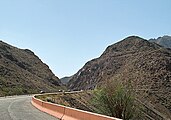 The largest road cut on Transmountain Drive, at the mile-high crest of Smuggler's Pass