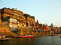 Ahilya Ghat, part of the Ghats in Varanasi, many of which were built by the Marathas[279]