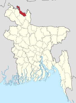 Location of Lalmonirhat District in Bangladesh
