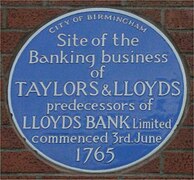Taylors & Lloyds Bank: Sampson Lloyd, City Of Birmingham, blue ceramic