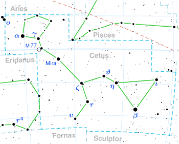Gliese 105 is located in the constellation Cetus.