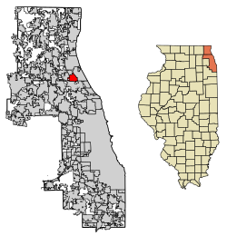 迪尔菲尔德在伊利诺伊州莱克县的位置