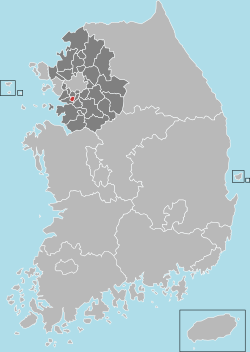 军浦市在韩国及京畿道的位置