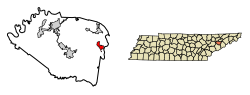 Location of Baneberry in Jefferson County, Tennessee.