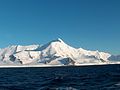 Levski Ridge from Bransfield Strait, with Great Needle Peak in the centre.