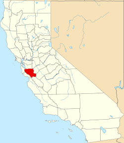 圣克拉拉县在加州的位置
