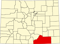 科罗拉多州拉斯阿尼马斯县地图