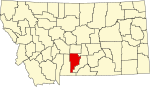 斯威特格拉斯县在蒙大拿州的位置