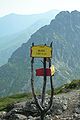 Tourist marker at the summit