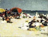Edward Henry Potthast, On the Beach, c. 1913, Brooklyn Museum
