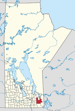 Location of the Rural Municipality of Reynolds in Manitoba