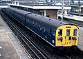 Class 501 train in Rail Blue calls at Harrow and Wealdstone