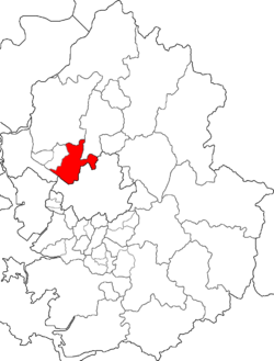 Map of Gyeonggi highlighting Deogyang District.