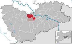 多纳在萨克森施韦茨-东厄尔士山县的位置