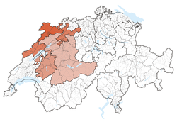 瑞士高原大区地图