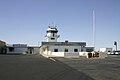 Administration building, restaurant and old tower at the Mojave Air & Space Port on Aug 12, 2008