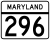Maryland Route 296 marker