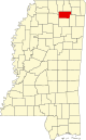 标示出犹尼昂县位置的地图