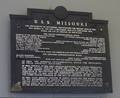 Plaque over the door to the Captain's Cabin on board the Missouri marking the signing