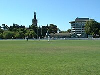 View from across university cricket oval