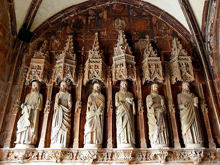 The statues of Saint Phillip, Saint Bartholomew, Saint Matthew, Saint Simon, Saint Thadeus and Saint Mathias